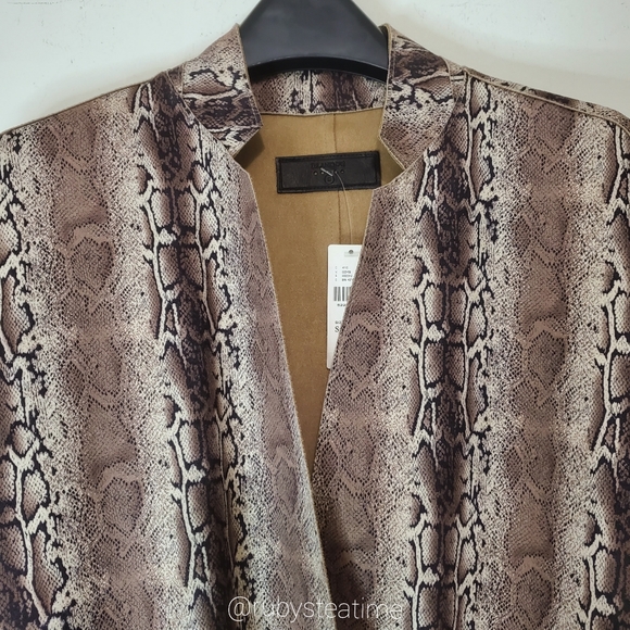 BLANK NYC /ANTHRO Renegade Snake Print Long Blazer Jacket, Vegan Faux Suede, NWT - Picture 5 of 15